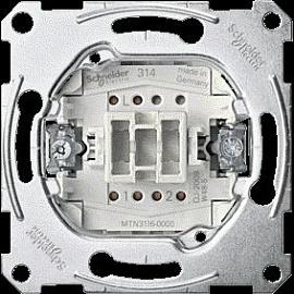Механизм переключателя одноклавишного Merten скрытой установки безвинтовой зажим QuickFle 10А MTN3116-0000 Systeme Electric