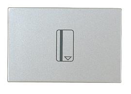 Механизм выключателя карточного Zenit (54 мм) с накладкой, 2 модуля серебро 2CLA221410N1301 ABB