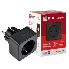 Розетка умная Wi-Fi PRO HomeСonnect черная RCS-2-WF EKF