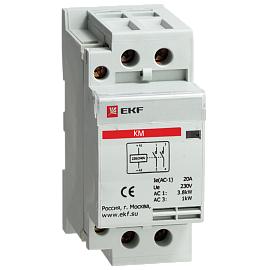Контактор модульный КМ 63А NО+NC  (2мод.)Кат=230в (km-2-63-11)    EKF