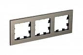 Рамка для розеток и выключателей 3 поста Atlasdesign Nature металл латунь ATN312203 Schneider Electric