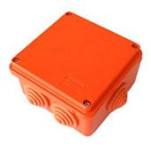 Коробка монтажная огнестойкая 100x100x55мм 3P 6 выходов IP55 оранжевый 43307HF Экопласт