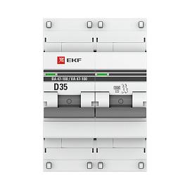 Выключатель автоматический 35А 2П двухполюсный характеристика D 10kA ВА47-100 PROxima mcb47100-2-35D-pro EKF