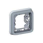 Рамка для розеток и выключателей 1 пост Plexo горизонтальная с суппортом для встроенного монтажа серый 069681 Legrand