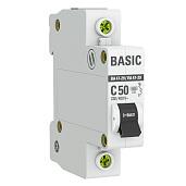 Выключатель автоматический 50А 1П однополюсный характеристика C 4,5кA тип AC ВА47-29 Basic mcb4729-1-50C EKF