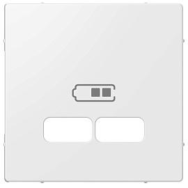 Накладка центральная Merten скрытой установки SM скрытой установки  для USB механизма 2,1А, полярный пол. белый MTN4367-0319 Systeme Electric