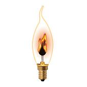 Лампа накаливания 3 Вт E14 CW35 прозрачная 220-240В свеча на ветру Эффект пламени (IL-N-CW35-3/RED-FLAME/E14/CL) UL-00002982 Uniel