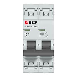 Выключатель автоматический 1А 2П двухполюсный характеристика C 6кА ВА 47-63N M636201C EKF PROxima