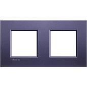 Рамка для розеток и выключателей прямоугольная, 2 поста, цвет Синий шелк Livinglight LNA4802M2CBLegrand