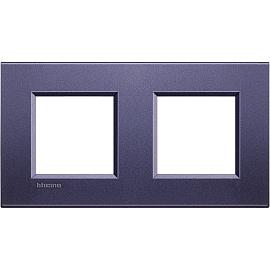 Рамка для розеток и выключателей прямоугольная, 2 поста, цвет Синий шелк Livinglight LNA4802M2CBLegrand