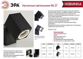 Декоративная подсветка WL37 BK MR16/GU10, черный, для интерьера, фасадов зданий Б0054408 ЭРА