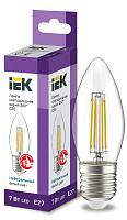 Лампа светодиодная 7 Вт LED C35 свеча прозрачная 230В 4000К E27 серия 360° LLF-C35-7-230-40-E27-CL IEK