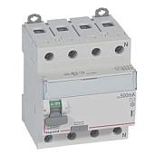 Выключатель автоматический дифференциального тока АВДТ DX3 80А 4П четырехполюсный N 500мА 400В 4 модуля 411735 Legrand