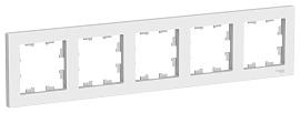 Рамка для розеток и выключателей 5 постов Atlasdesign горизонтальная универсальная белый ATN000105 Systeme Electric