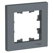 Рамка для розеток и выключателей 1 пост Atlasdesign горизонтальная грифель ATN000701 Schneider Electric