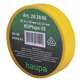 Изолента ПВХ, цвет желтый, ширина 19 мм, длина 20 м, d 74 мм код 263848 Haupa