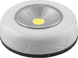 Светодиодный светильник-кнопка (3шт в блистере) 1LED 2Вт (3*AAA в комплект не входят), 69*25мм, белый, FN1205 23375 Feron