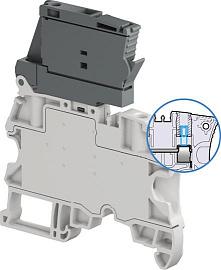 Клемма ZS4-SF-T2 держ.пл.предохр. 5х20мм, 2 тестовых гнезда DIA2 1SNK506411R0000 TE Connectivity