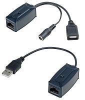 Удлинитель USB интерфейса по кабелю витой пары (CAT5 и выше) (комплект: приемник + передатчик). UE01 без БП SC&T
