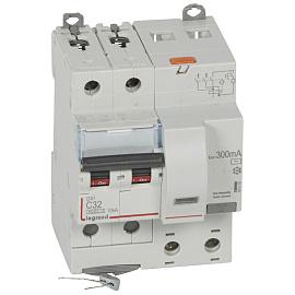 Выключатель автоматический дифференциального тока АВДТ DX3 32А 2П двухполюсный C 300мА 10кА 4 модуля 411175 Legrand