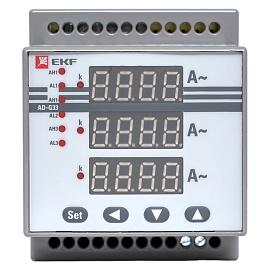 Амперметр AD-G33 цифровой на DIN трехфазный EKF