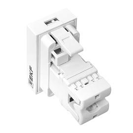 Розетка RJ45 компьютерная категории 5e (ширина 1 модуль) E1MK015E-135-10 EKF