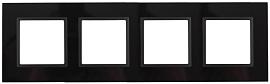 Рамка для розеток и выключателей ЭРА Elegance 4 поста чёрный 14-5104-05 Б0034528 ЭРА