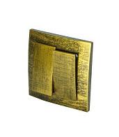 Выключатель двухклавишный скрытой проводки серия Palazzo Vintage, золото патина, düwi 26525 2
