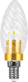 Лампа светодиодная 3,5 Вт E14 C35 4000К 300Лм прозрачная 230В свеча золото LB-77 25345 Feron