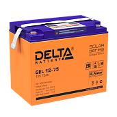 Аккумулятор свинцово-кислотный (аккумуляторная батарея)  12 В 75 А/ч GEL 12-75 DELTA