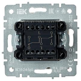 Выключатель 2-клавишный проходной 10А ВС10-2-6-БрБ белый BR-V22-0-10-K01 BRITE  IEK