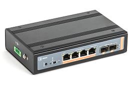 Коммутатор PoE Plus, мощность 60Вт, порты:4-Ethernet, 2-Uplink SFP SKAT PoE-IN-4E-2S Бастион