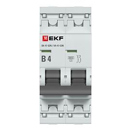 Выключатель автоматический 4А 2П двухполюсный характеристика B 6кА ВА 47-63N M636204B EKF PROxima