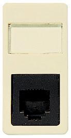Розетка телекоммуникационная Stylo на 4 контакта, 1 модуль тип RJ11 телефонная, альпийский белый 2117 BA ABB