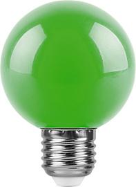 Лампа светодиодная 3 Вт E27 G60 матовый 230В шар зеленый 25907 Feron