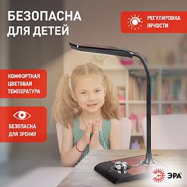 Светильник светодиодный настольный 10Вт LED черный с деревом ( NLED-473-10W-BK ) Б0033305 ЭРА