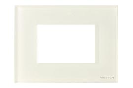 Рамка для розеток и выключателей итальянского стандарта 3 модуля Zenit стекло белое 2CLA247300N3001 ABB