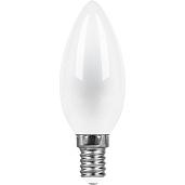 Лампа светодиодная 11 Вт E14 C35 4000К 930Лм матовый 230В свеча белый 38007 Feron