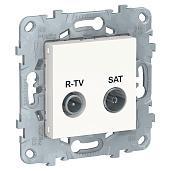 Розетка R-TV+SAT телевизионная+спутник Unica New скрытой установки одиночная механизм белый NU545418 Systeme Electric