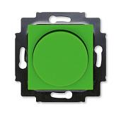 Светорегулятор (диммер) LEVIT скрытой установки поворотно-нажимной 60-600Вт R зелёный / дымчатый чёрный 2CHH942247A6067 ABB