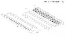 Hyperline PP3-19-24-8P8C-C5E-SH-110D Патч-панель 19", 1U, 24 порта RJ-45 полн. экран., категория 5e, Dual IDC, ROHS, цвет черный