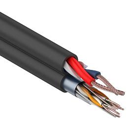 Мульти-кабель FTP 4PR 24AWG CAT5e + 2х0.75мм².,  черный  , 01-4044 OUTDOOR REXANT