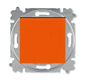 Выключатель одноклавишный LEVIT скрытой установки 10А механизм с накладкой оранжевый / дымчатый чёрный 2CHH590145A6066 ABB (1м)