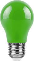 Лампа светодиодная 3 Вт E27 A50 матовый 230В шар зеленый 25922 Feron