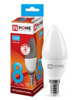 Лампа светодиодная    8Вт Е14 C37 4000К 600Лм матовая 230В Свеча LED-СВЕЧА-VC 4690612020433 IN HOME