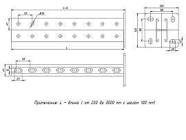 Стойка двойная 41х41х500мм STRUT stsd414105 EKF