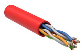 Кабель витая пара U/UTP категория 5e 4х2х24AWG solid LSZH нг(A)-HF красный ITK