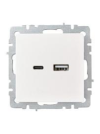 BRITE С/У жемчуг Розетка USB A+C 18Вт РЮ11-1-БрЖ BR-U22-018-K36 IEK