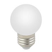 Лампа светодиодная 1 Вт E27 G45 6000K.80Лм 220В шар матовый Холодный свет (LED-G45-1W/6000K/E27/FR/С) UL-00005806 Volpe