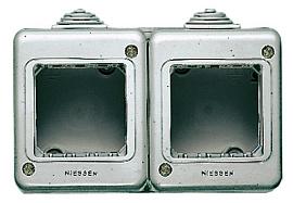 Коробка IP55 для открытой установки на 1-2 модуля, Stylo серый 3291 ABB